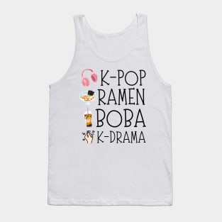 K-pop Ramen Boba And K-drama Cute Gift Tank Top